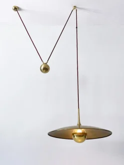 Discount Pamono Early Brass Counterweight Pendant Lamp Onos 55 by Florian Schulz, 1960s