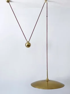 Discount Pamono Early Brass Counterweight Pendant Lamp Onos 55 by Florian Schulz, 1960s