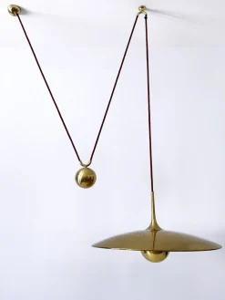 Discount Pamono Early Brass Counterweight Pendant Lamp Onos 55 by Florian Schulz, 1960s