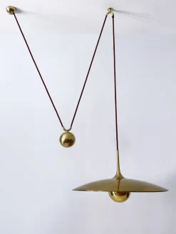 Discount Pamono Early Brass Counterweight Pendant Lamp Onos 55 by Florian Schulz, 1960s