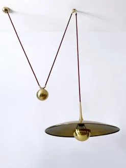 Discount Pamono Early Brass Counterweight Pendant Lamp Onos 55 by Florian Schulz, 1960s