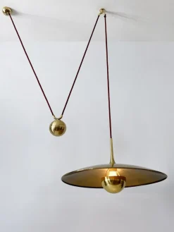 Discount Pamono Early Brass Counterweight Pendant Lamp Onos 55 by Florian Schulz, 1960s