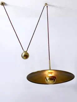 Discount Pamono Early Brass Counterweight Pendant Lamp Onos 55 by Florian Schulz, 1960s