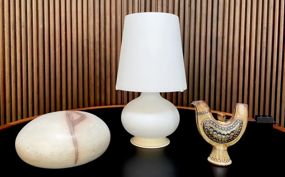 Pamono Early Edition Small Glass Table Lamp by Max Ingrand for Fontana Arte, Italy, 1960s