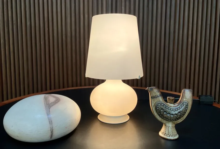 Pamono Early Edition Small Glass Table Lamp by Max Ingrand for Fontana Arte, Italy, 1960s