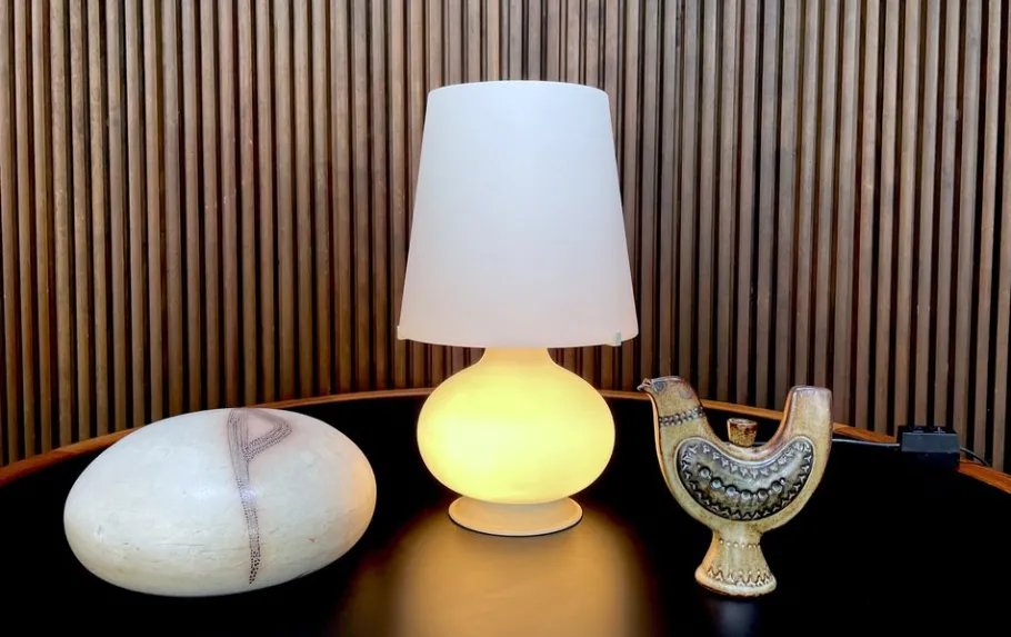 Pamono Early Edition Small Glass Table Lamp by Max Ingrand for Fontana Arte, Italy, 1960s