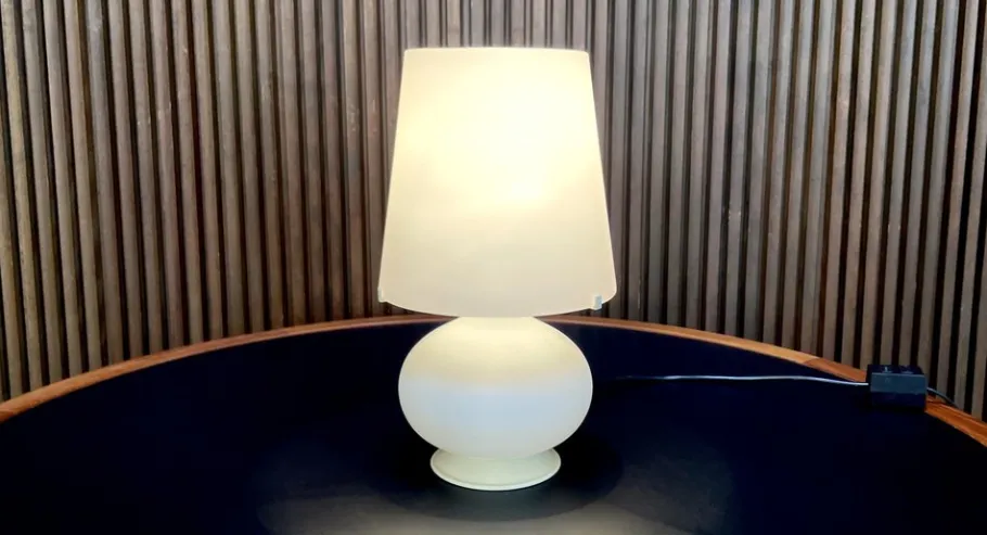 Pamono Early Edition Small Glass Table Lamp by Max Ingrand for Fontana Arte, Italy, 1960s