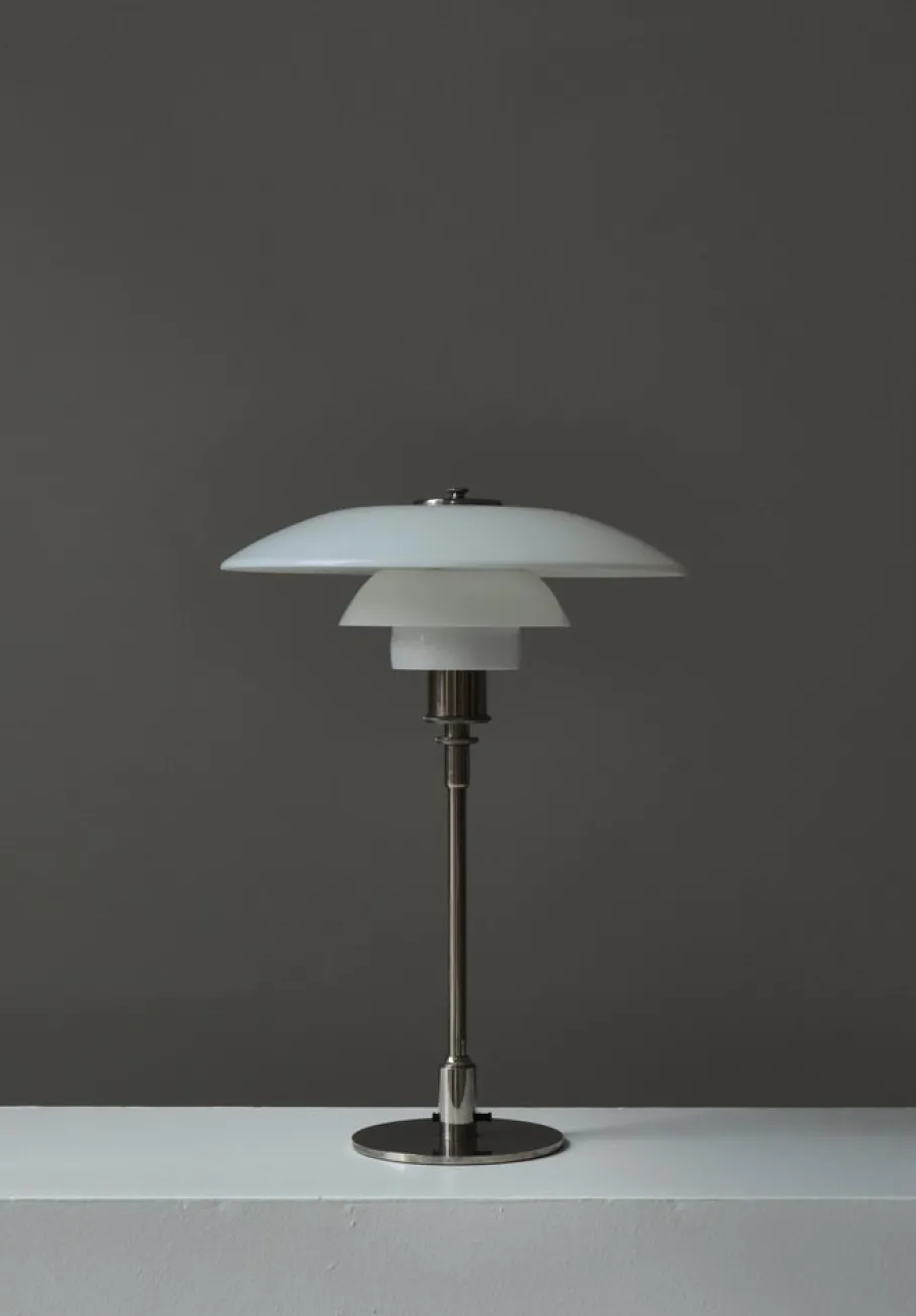 Outlet Pamono Early Pat. Appl. PH-Lamp Table Lamp in Chromed Brass attributed to Poul Henningsen for Louis Poulsen, 1927