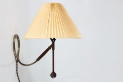 Discount Pamono Early Table and Wall Lamp Model 306 in Brass with Original Paper Shade by Kaare Klint, 1940s