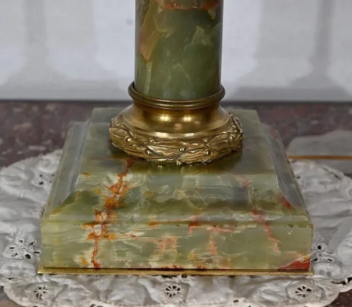 Best Pamono Early 20th Century Empire Column Lamp in Green Onyx