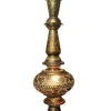 Online Pamono Early 20th Century Middle Eastern Handmade Art Brass Decorative Table Lamp with Pierced Detailing on Wooden Base