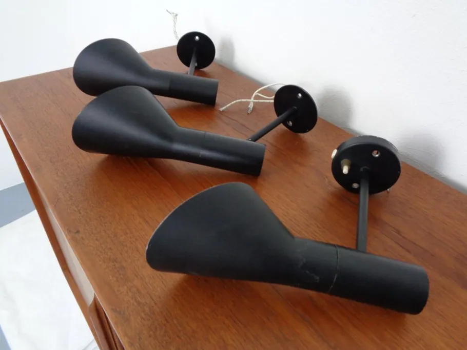 Clearance Pamono Early Visor Wall Lamps by Arne Jacobsen for Louis Poulsen, Denmark, 1950s, Set of 3