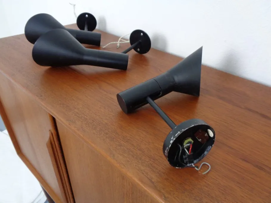 Clearance Pamono Early Visor Wall Lamps by Arne Jacobsen for Louis Poulsen, Denmark, 1950s, Set of 3