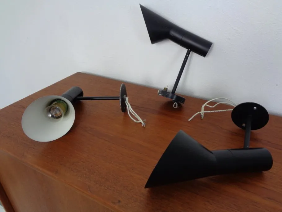 Clearance Pamono Early Visor Wall Lamps by Arne Jacobsen for Louis Poulsen, Denmark, 1950s, Set of 3