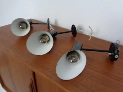 Clearance Pamono Early Visor Wall Lamps by Arne Jacobsen for Louis Poulsen, Denmark, 1950s, Set of 3