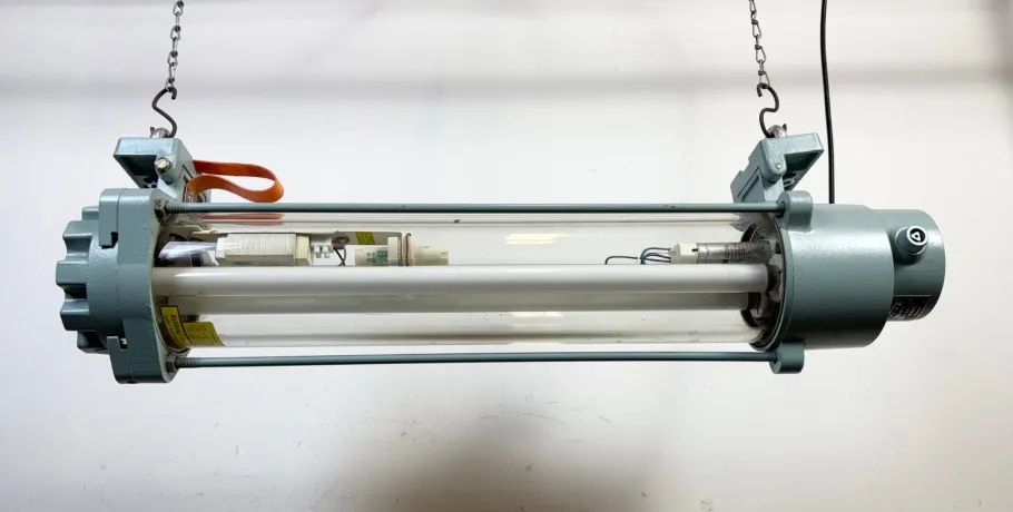 Clearance Pamono East German Industrial Fluorescent Tube Light from Leuchtenbau Wittenberg, 1980s