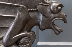 Sale Pamono Ebonised Carved Winged Serpent Gargoyle Table Lamp, 19th Century