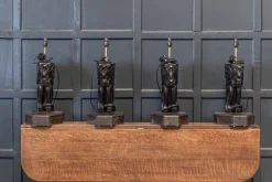 Sale Pamono Ebonised Carved Winged Serpent Gargoyle Table Lamp, 19th Century