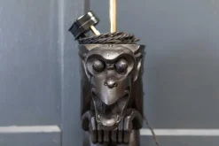 Sale Pamono Ebonised Carved Winged Serpent Gargoyle Table Lamp, 19th Century