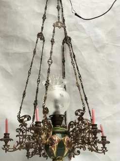 Clearance Pamono Electric and Candle Lamp, 1900s