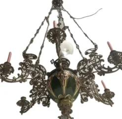Clearance Pamono Electric and Candle Lamp, 1900s