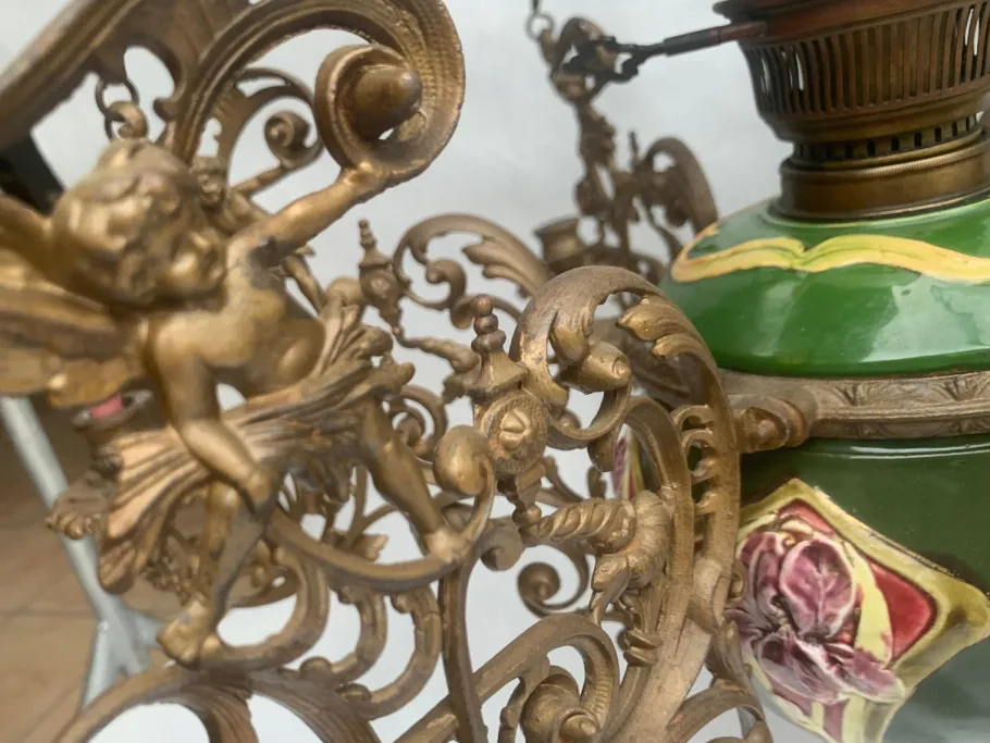 Clearance Pamono Electric and Candle Lamp, 1900s