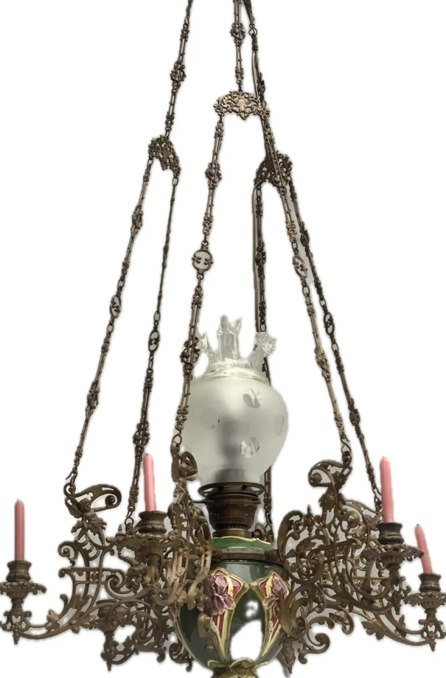Clearance Pamono Electric and Candle Lamp, 1900s