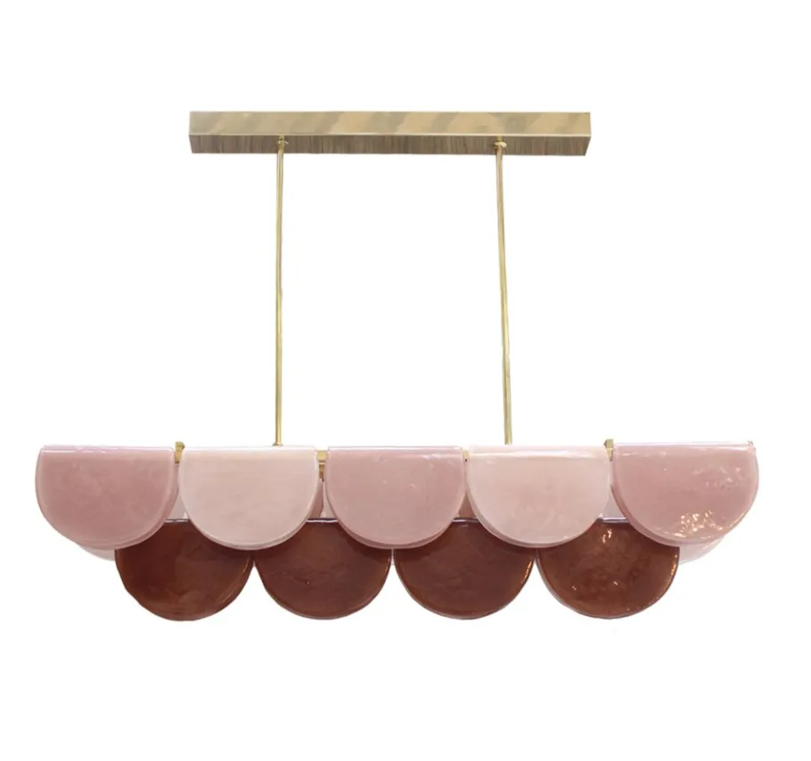 New Pamono Elongated Murano Glass Ceiling Lamp