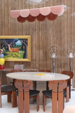 New Pamono Elongated Murano Glass Ceiling Lamp