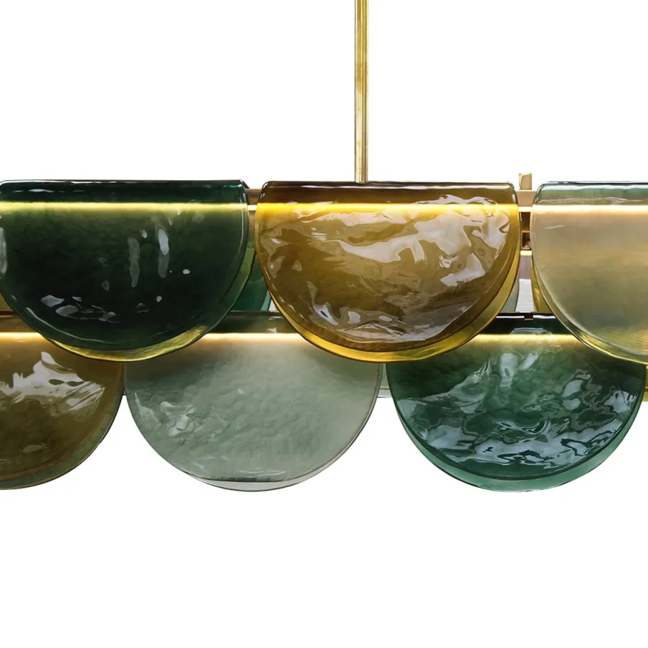 Hot Pamono Elongated Murano Glass Hanging Lamp