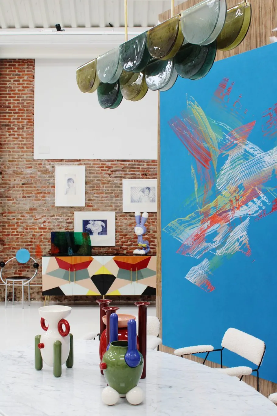 Hot Pamono Elongated Murano Glass Hanging Lamp