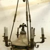Clearance Pamono Empire Chandelier in Bronze and Alabaster, 1800s