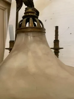 Clearance Pamono Empire Chandelier in Bronze and Alabaster, 1800s
