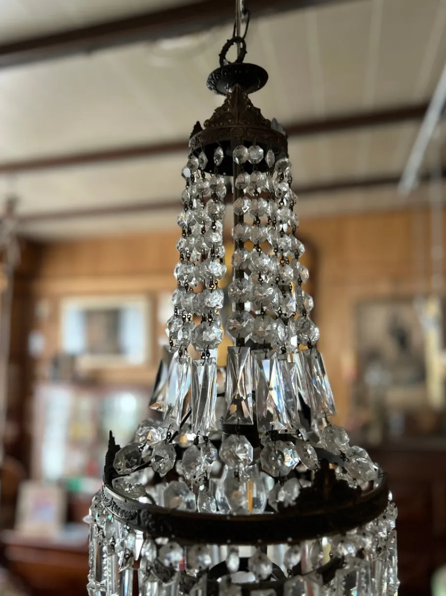 Hot Pamono Empire Chandelier with Crystal Drops