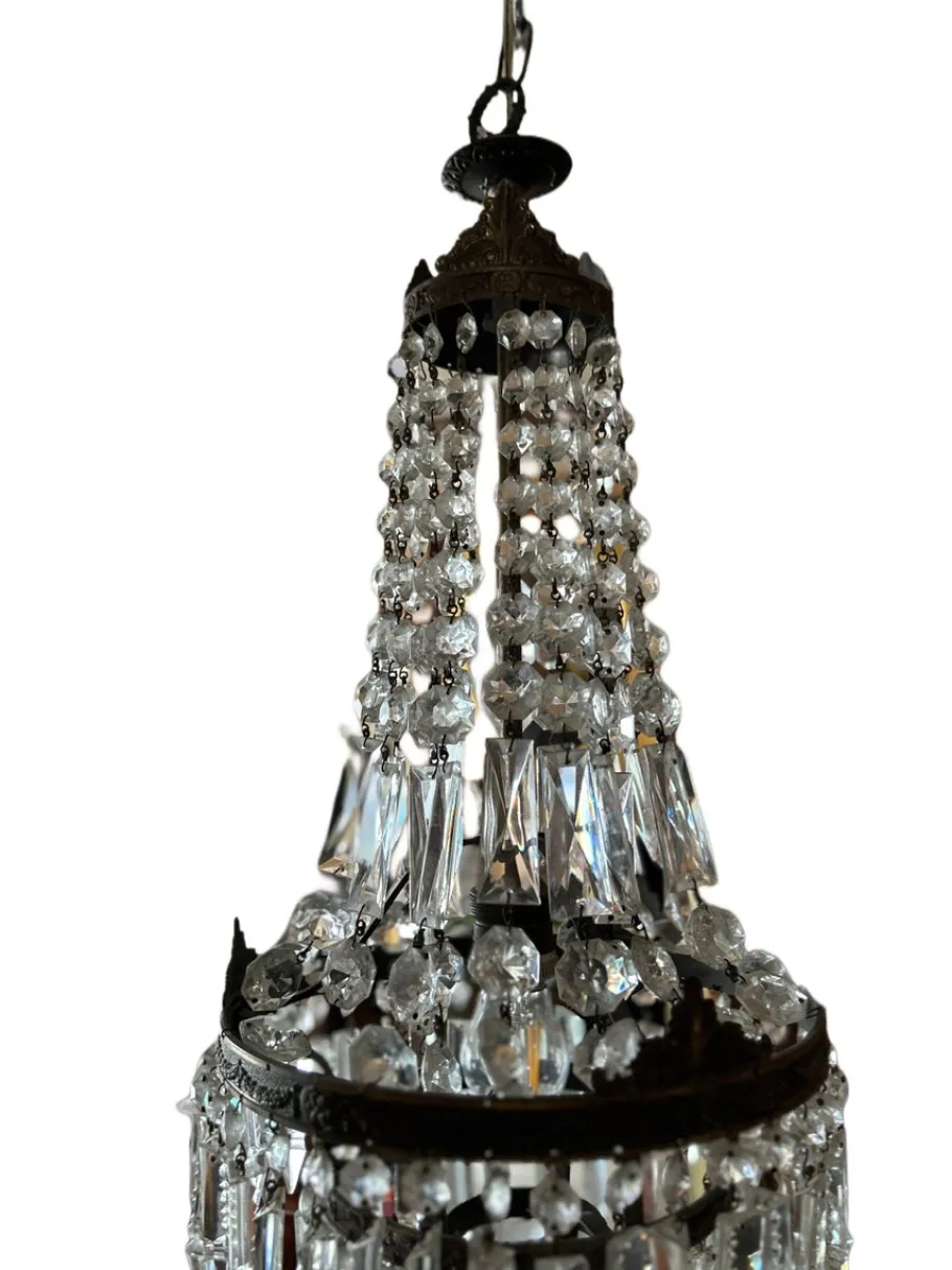 Hot Pamono Empire Chandelier with Crystal Drops