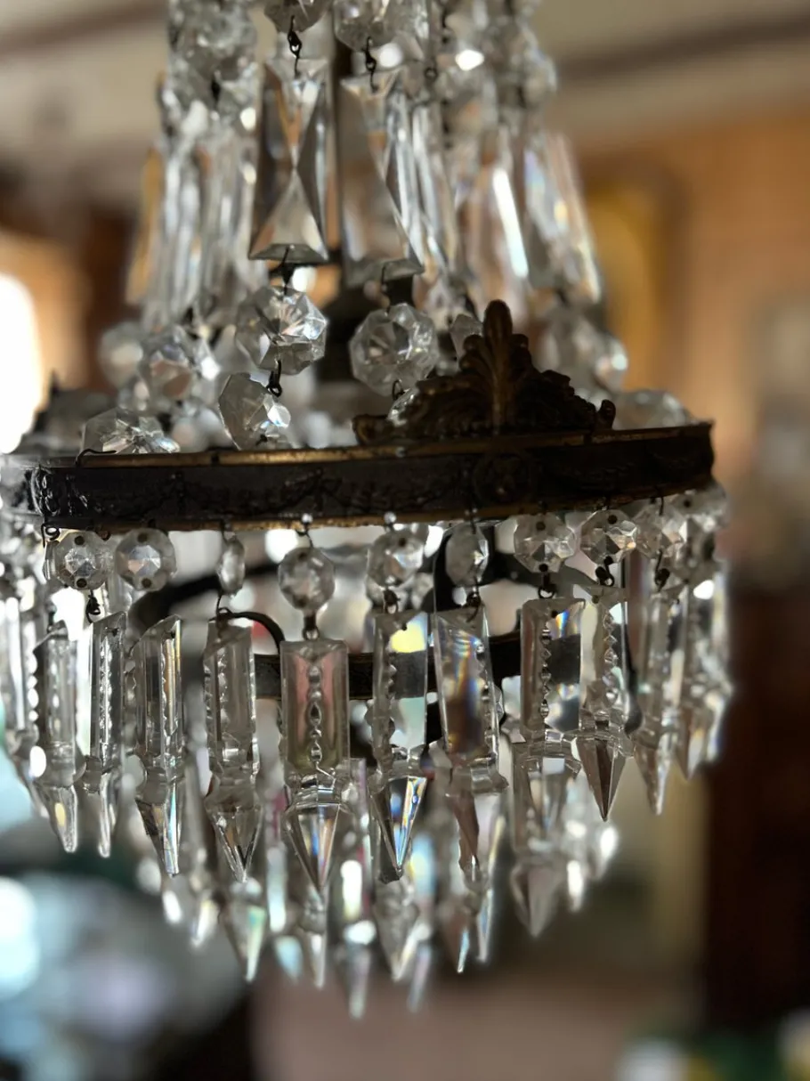Hot Pamono Empire Chandelier with Crystal Drops