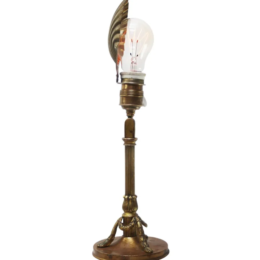 New Pamono Empire French Brass Desk Lamp with Metal Shell Shade