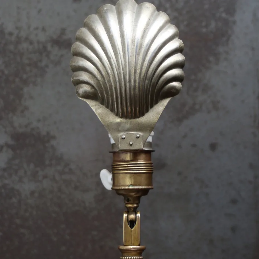 New Pamono Empire French Brass Desk Lamp with Metal Shell Shade