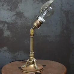 New Pamono Empire French Brass Desk Lamp with Metal Shell Shade