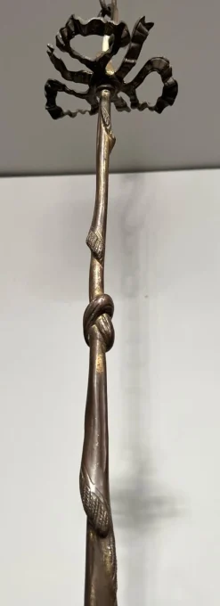 Hot Pamono Empire Style Bronze 3-Light Chandelier with Eagle Heads, France, 1900