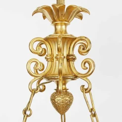 Clearance Pamono Empire Style Chandelier in Gilded Bronze with Cherubs, 1950s