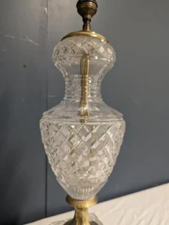 Discount Pamono Empire Style Lamp Base in Cut Crystal and Bronze