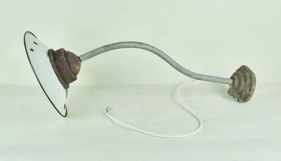 Hot Pamono Enameled Metal Garden Light, 1940s