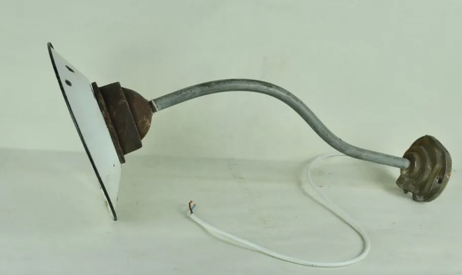 Hot Pamono Enameled Metal Garden Light, 1940s