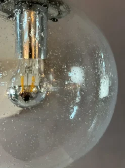 Discount Pamono Enclosed Glass and Chrome Ball Lamp from Glashütte Limburg