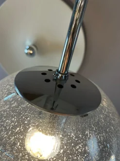 Discount Pamono Enclosed Glass and Chrome Ball Lamp from Glashütte Limburg