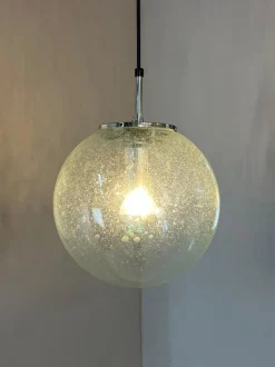 Discount Pamono Enclosed Glass and Chrome Ball Lamp from Glashütte Limburg