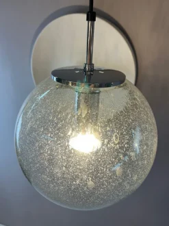 Discount Pamono Enclosed Glass and Chrome Ball Lamp from Glashütte Limburg