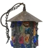 Best Pamono English Arts & Crafts Glass, Lead & Hammered Sheet Metal Porch Lantern by Peter Marsh, 1950s
