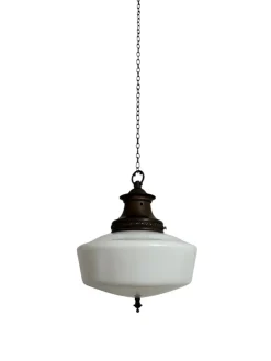 Online Pamono English Opaline Milk Glass Church Pendant with Finial, 1920s